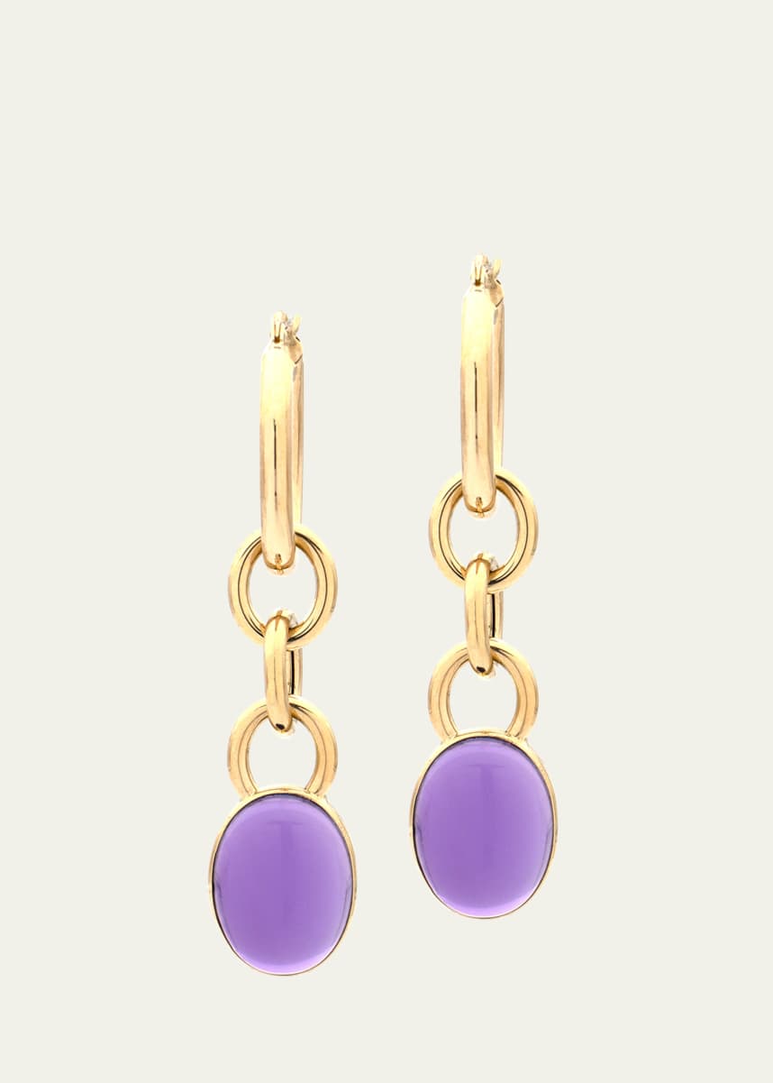 FARAONE MENNELLA by R.F.M.A.S. Mama 18K Yellow Gold Amethyst Drop Earrings