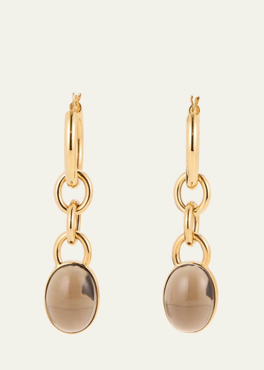 FARAONE MENNELLA by R.F.M.A.S. Mama 18K Yellow Gold Smokey Topaz Drop Earrings