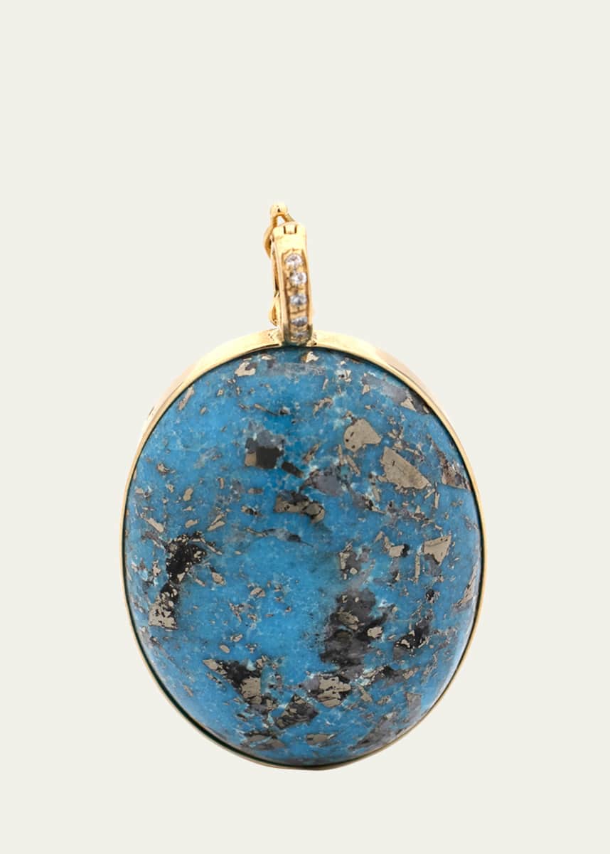 FARAONE MENNELLA by R.F.M.A.S. 18K Yellow Gold Turquoise and Diamond Pendant