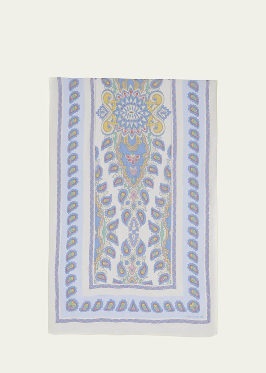 Etro Tosca Paisley-Print Silk Scarf