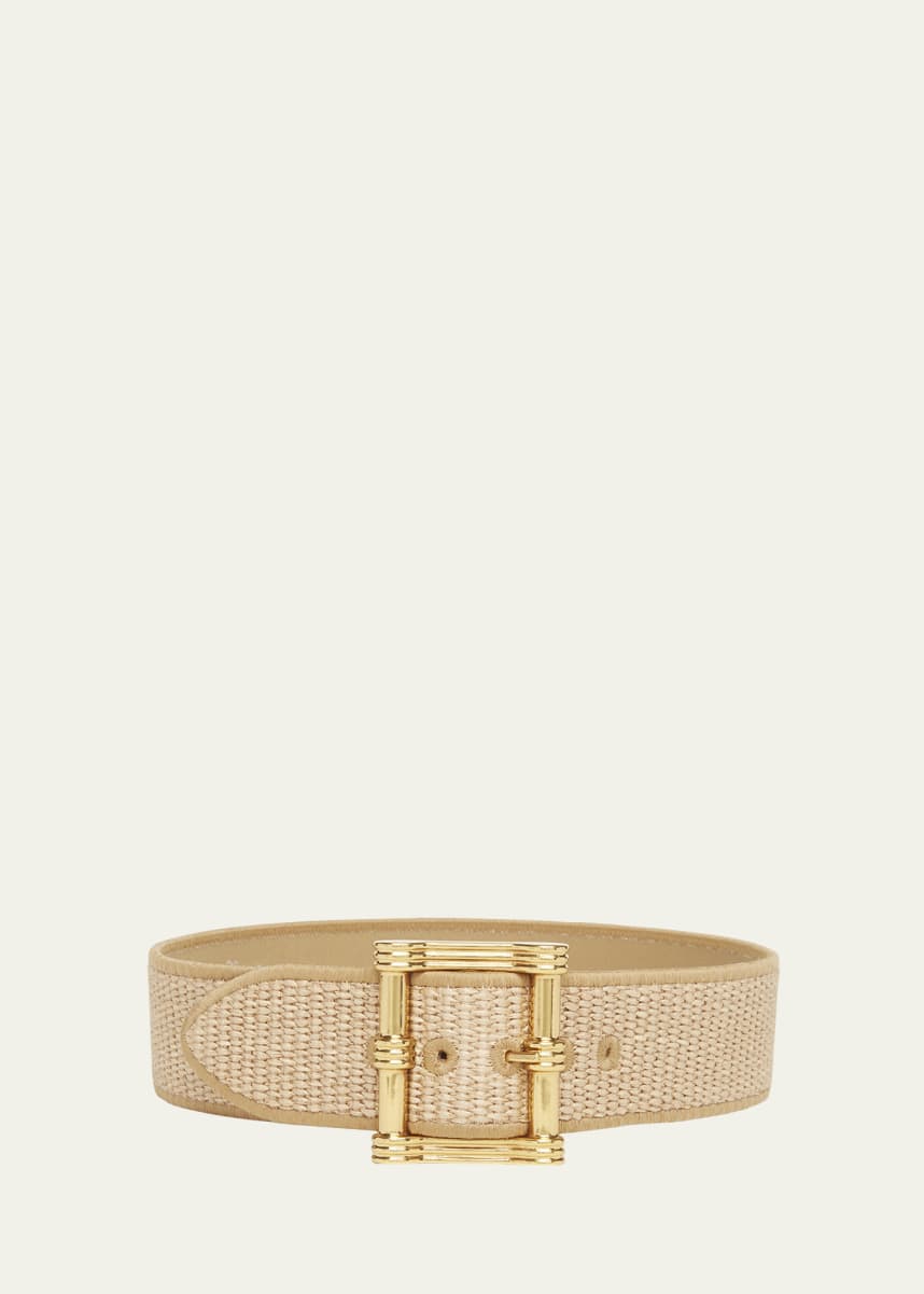 Etro Raffia Embroidered Belt