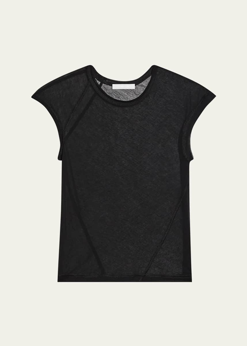 Helmut Lang Twisted Sheer Crewneck Top