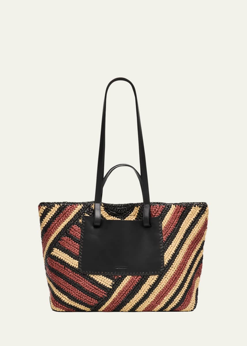 Ulla Johnson Lali Large Striped Raffia Tote Bag