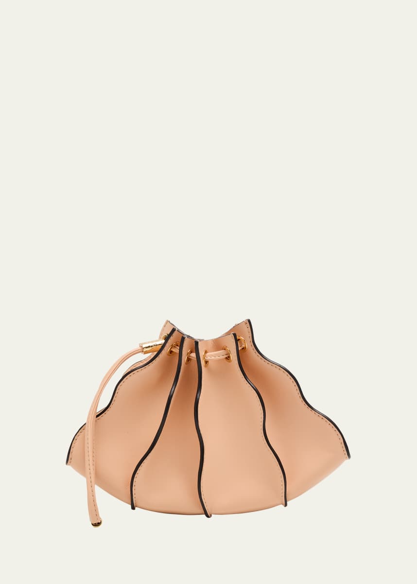 Ulla Johnson Adria Pleated Wave Leather Wristlet