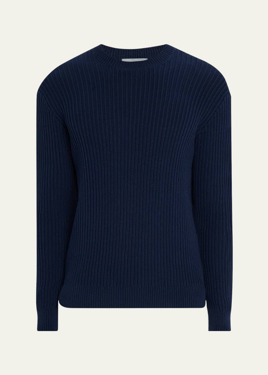 Bergdorf Goodman Men's Wide Rib Cotton Crewneck Sweater