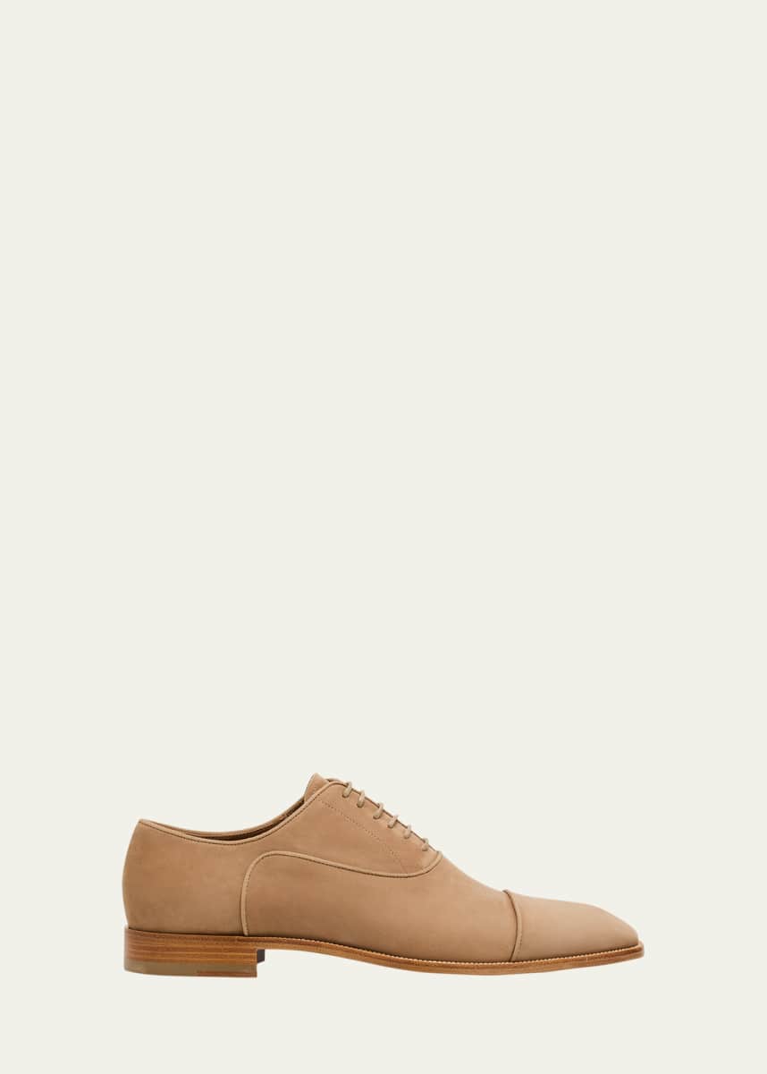 Christian Louboutin Men's Greggory Cap-Toe Nubuck Leather Oxfords