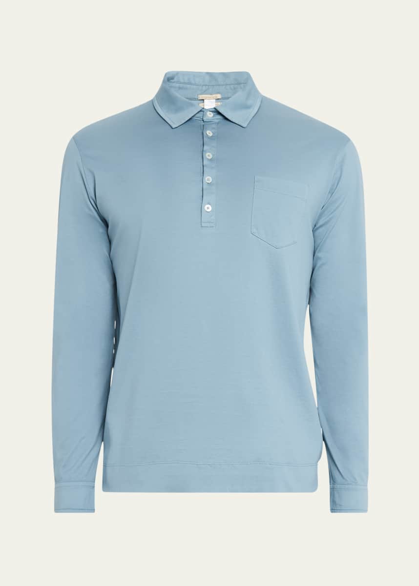 Massimo Alba Men's Ischia 2 Long-Sleeve Pocket Polo Shirt