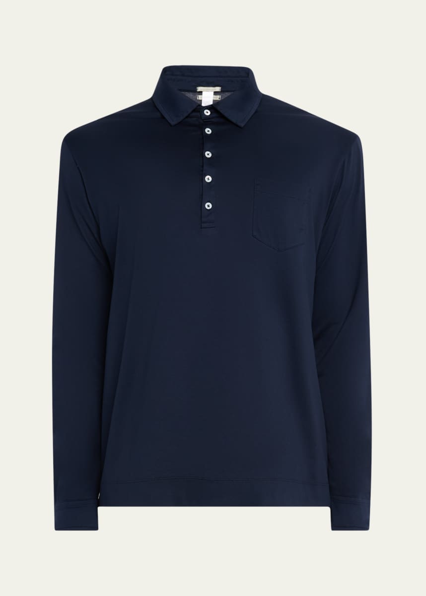 Massimo Alba Men's Ischia 2 Long-Sleeve Pocket Polo Shirt