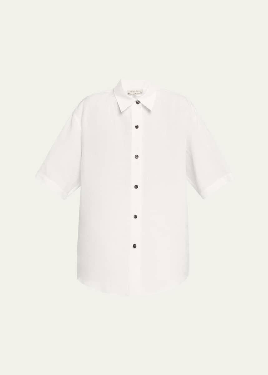 Lafayette 148 New York Oversized Button-Down Linen Shirt