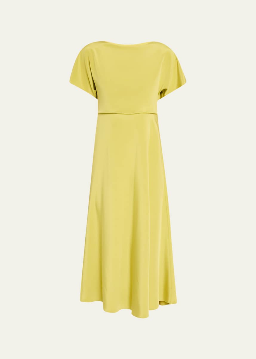 Lafayette 148 New York Solid Satin Midi Dress