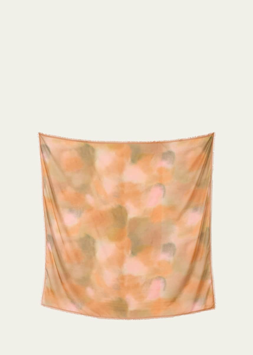 Lafayette 148 New York Mottled Square Cotton-Silk Scarf