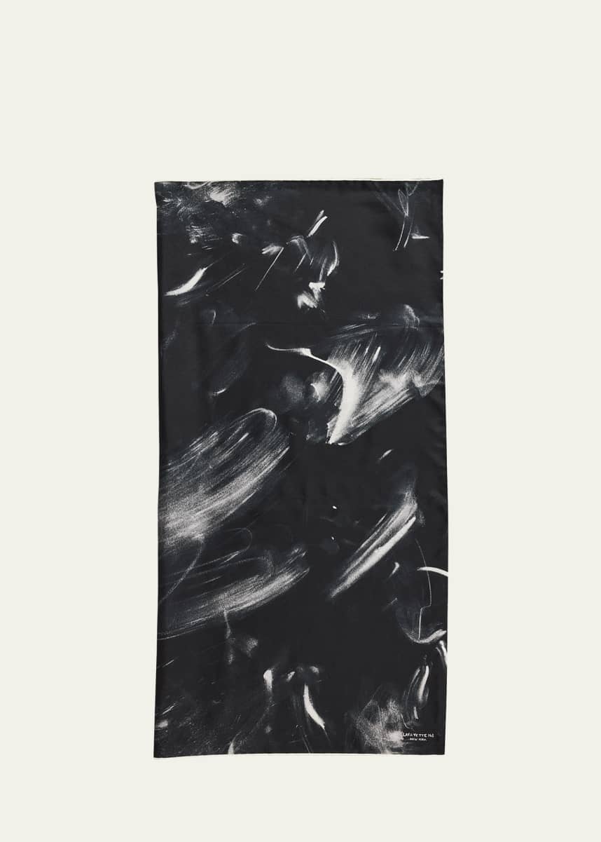 Lafayette 148 New York Charcoal Dust Square Silk Twill Scarf