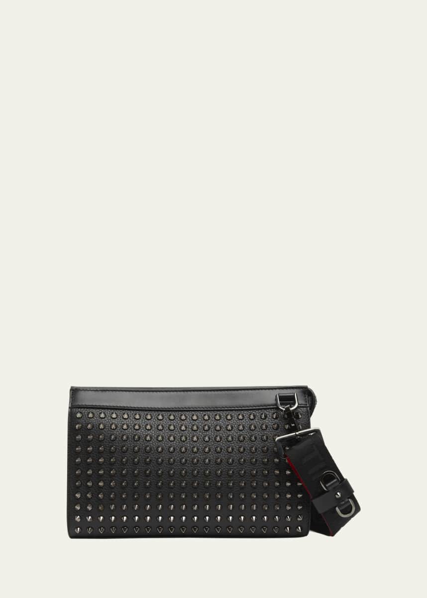 Christian Louboutin Men's Funky Leather Empire Spikes Crossbody