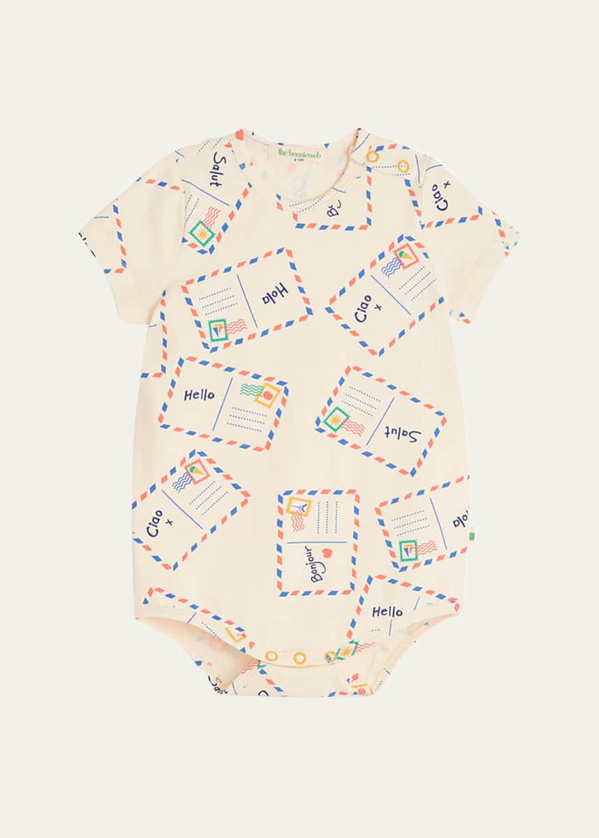 bonniemob Boy's Postcard-Print Bodysuit, Size Newborn-24M