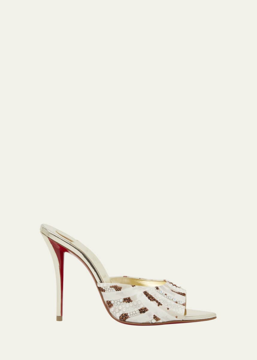 Christian Louboutin Miss Z Strass Red Sole Slide Sandals