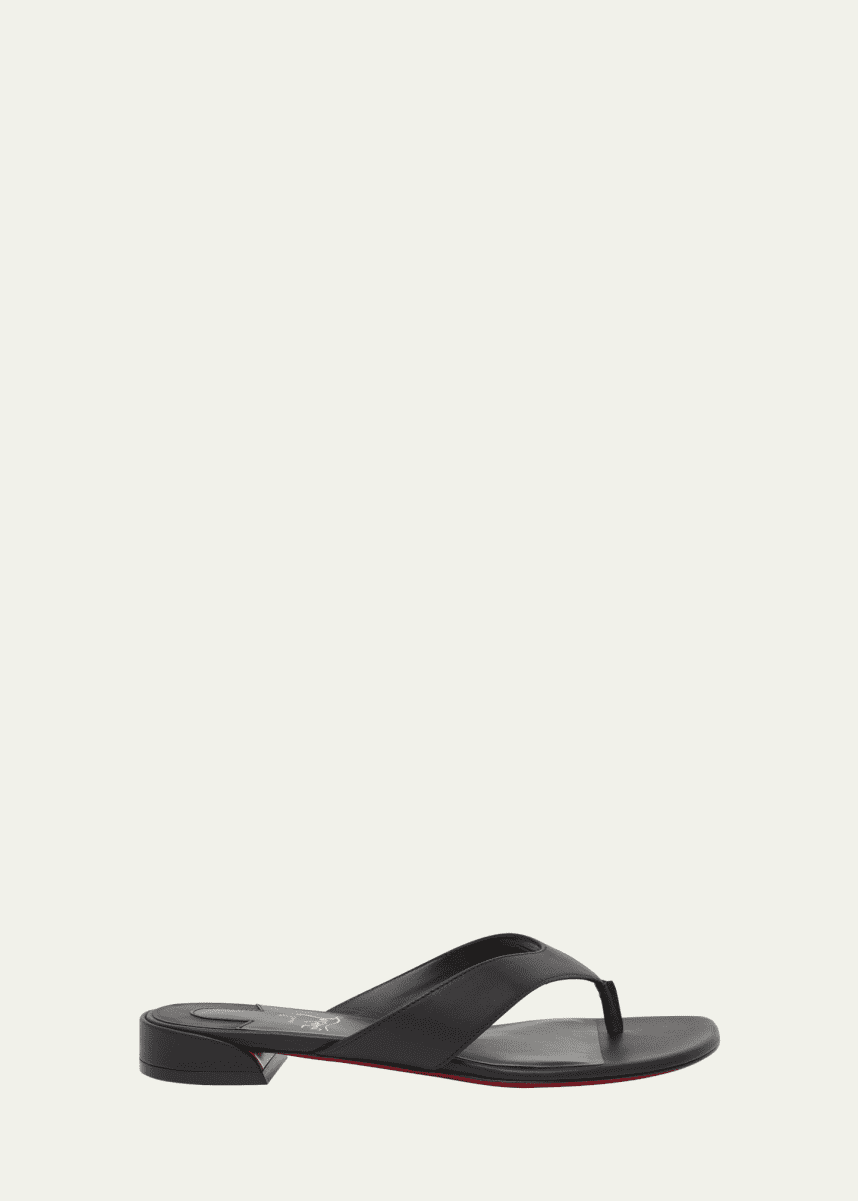 Christian Louboutin Sweet Jane Leather Red Sole Thong Sandals