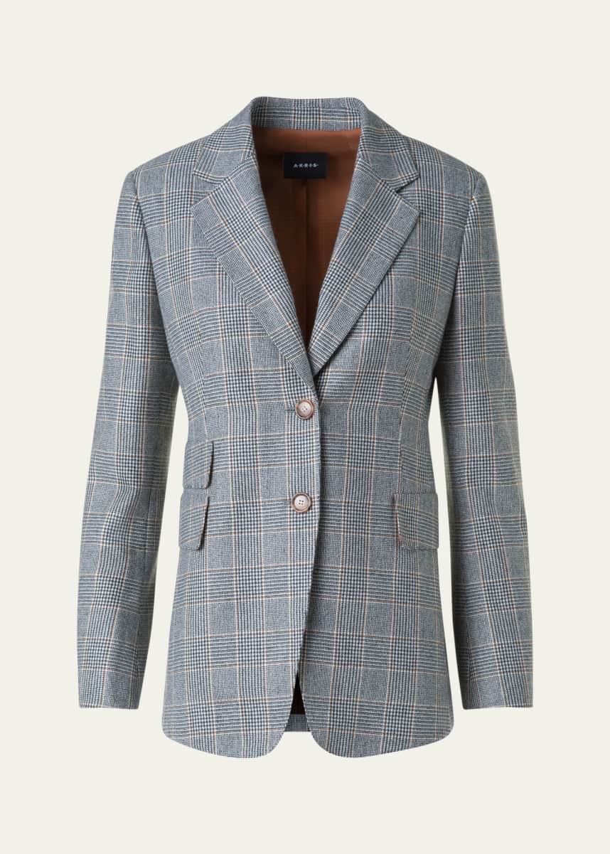 Akris Arie Prince Of Wales Check Cashmere Single-Breasted Jacket