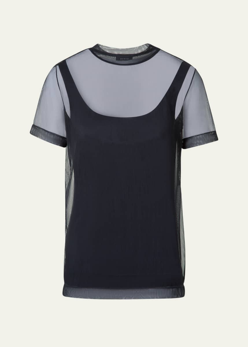 Akris Techno Tulle Stretch T-Shirt