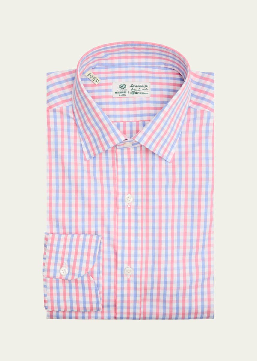 Borrelli Men's Cotton Check Dress Shirt