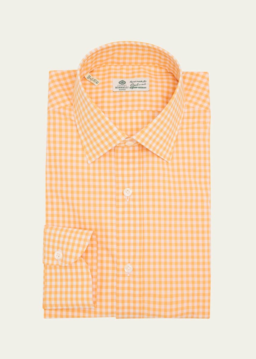 Borrelli Men's Cotton Gingham Dress Shirt