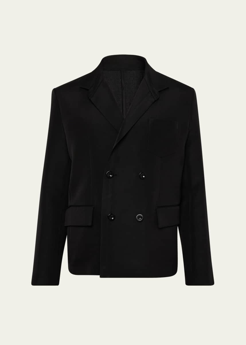 SACAI Men's Double-Face Silk and Cotton Sport Coat