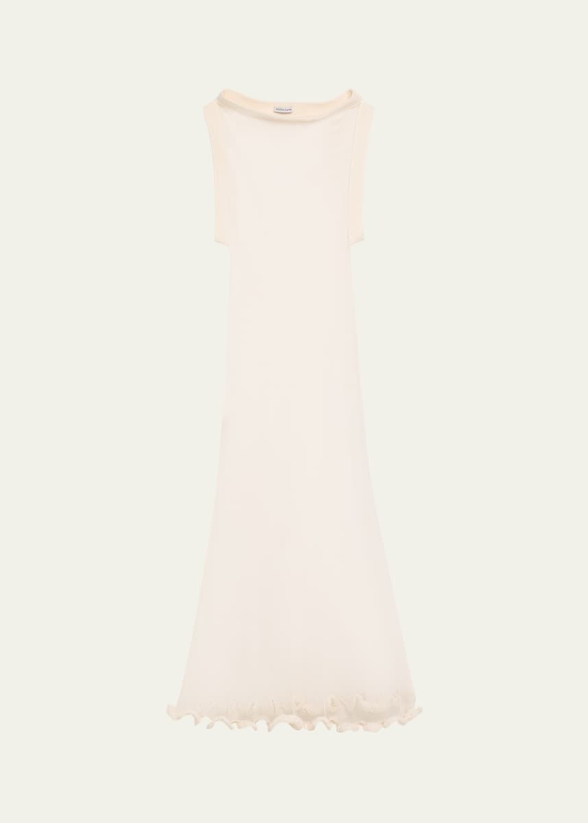 Aisling Camps Wave Boatneck Mesh-Knit Maxi Dress