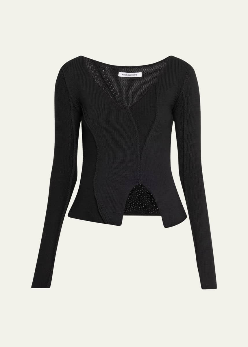 Aisling Camps Eddy V-Neck Exposed Seam Sweater