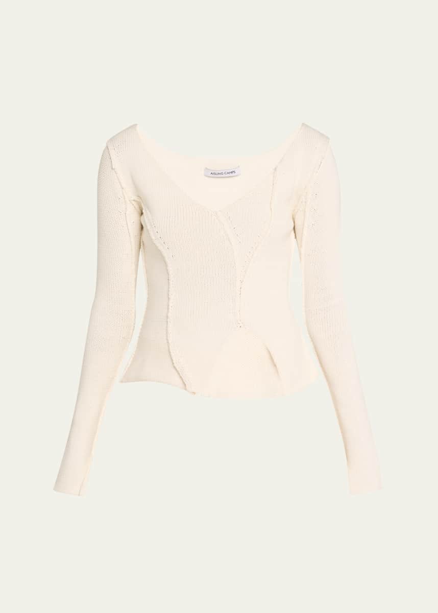Aisling Camps Eddy V-Neck Exposed Seam Sweater