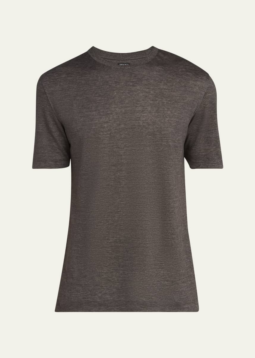 ZEGNA Men's Oasi Lino Crewneck T-Shirt