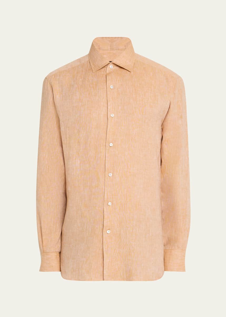 ZEGNA Men's Oasi Lino Casual Button-Down Shirt