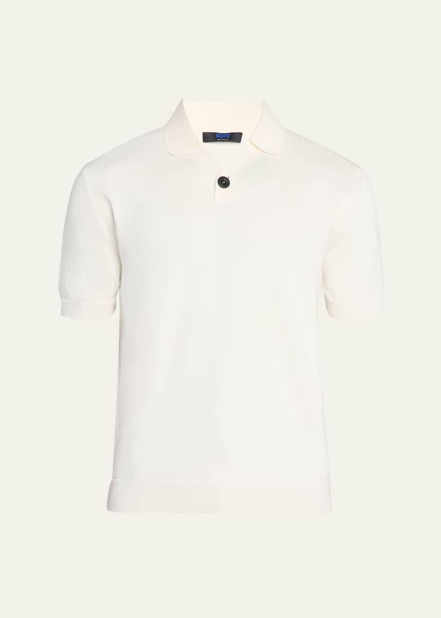 KNT Men's Knit Cotton Polo Shirt