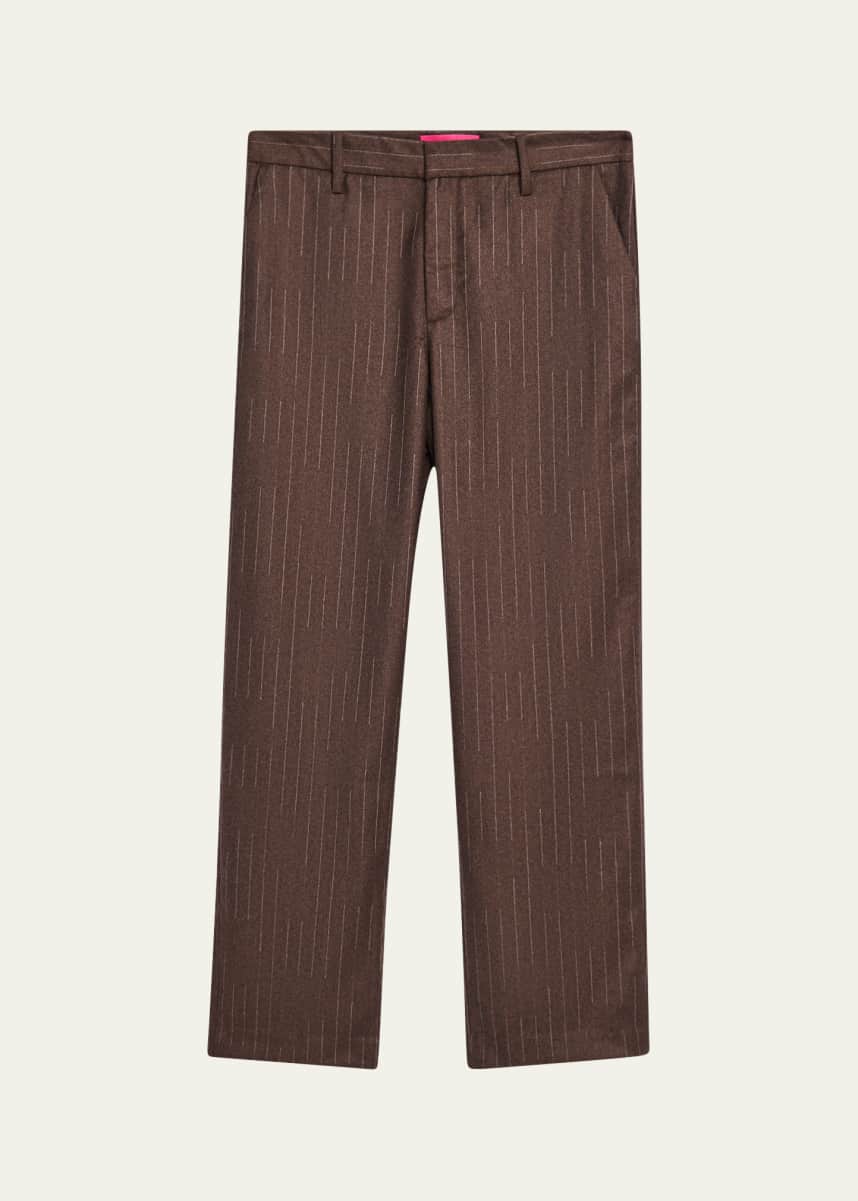 The Elder Statesman Men's Chalk Stripe Wool-Cashmere Pants