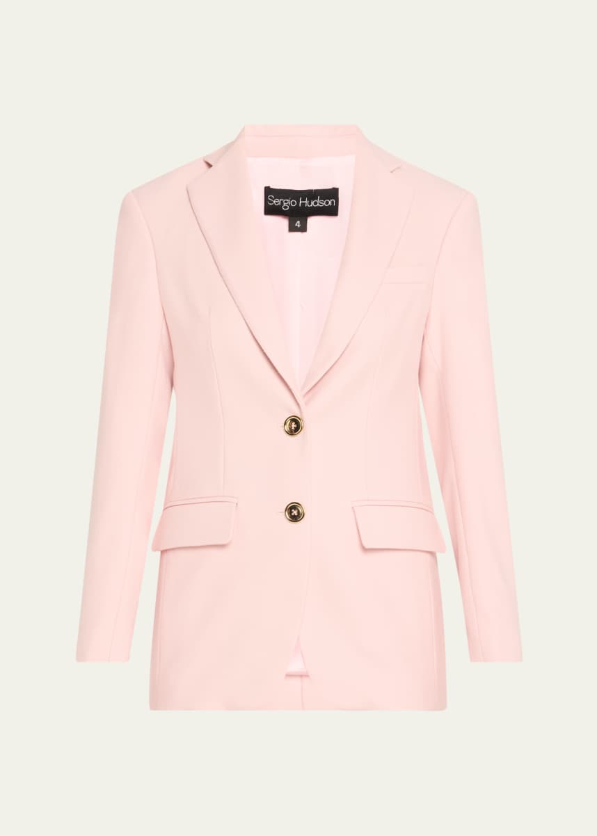 Sergio Hudson Single-Breasted Wool Blazer