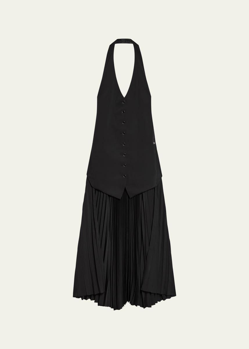 Helmut Lang Pleated Halter Vest Dress