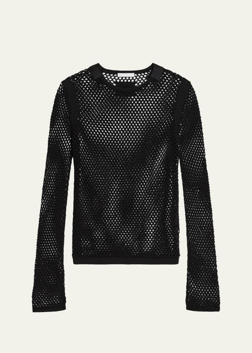 Helmut Lang Long-Sleeve Mesh Seatbelt Top