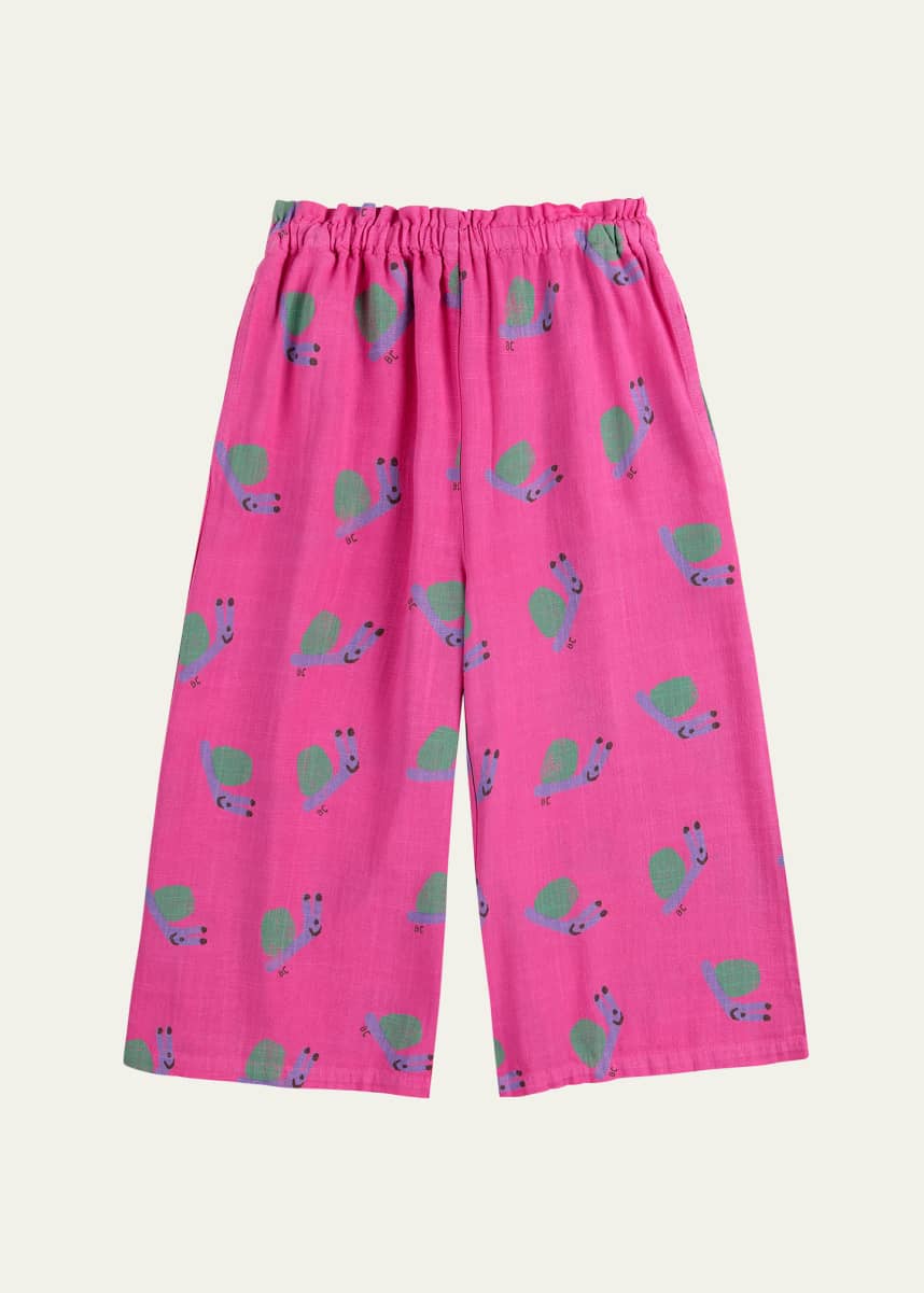Bobo Choses Girl's Funny Snail Printed Culotte Pants, Size 2-13
