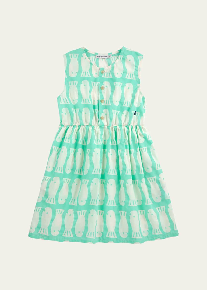 Bobo Choses Girl's Lucky Fish Printed Dress, Size 2-13