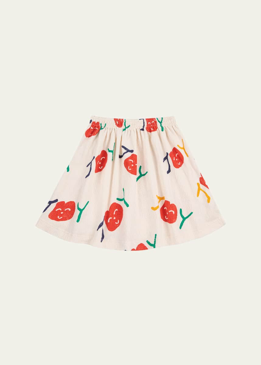Bobo Choses Girl's Allover Smiling Printed A-Line Skirt, Size 2-13
