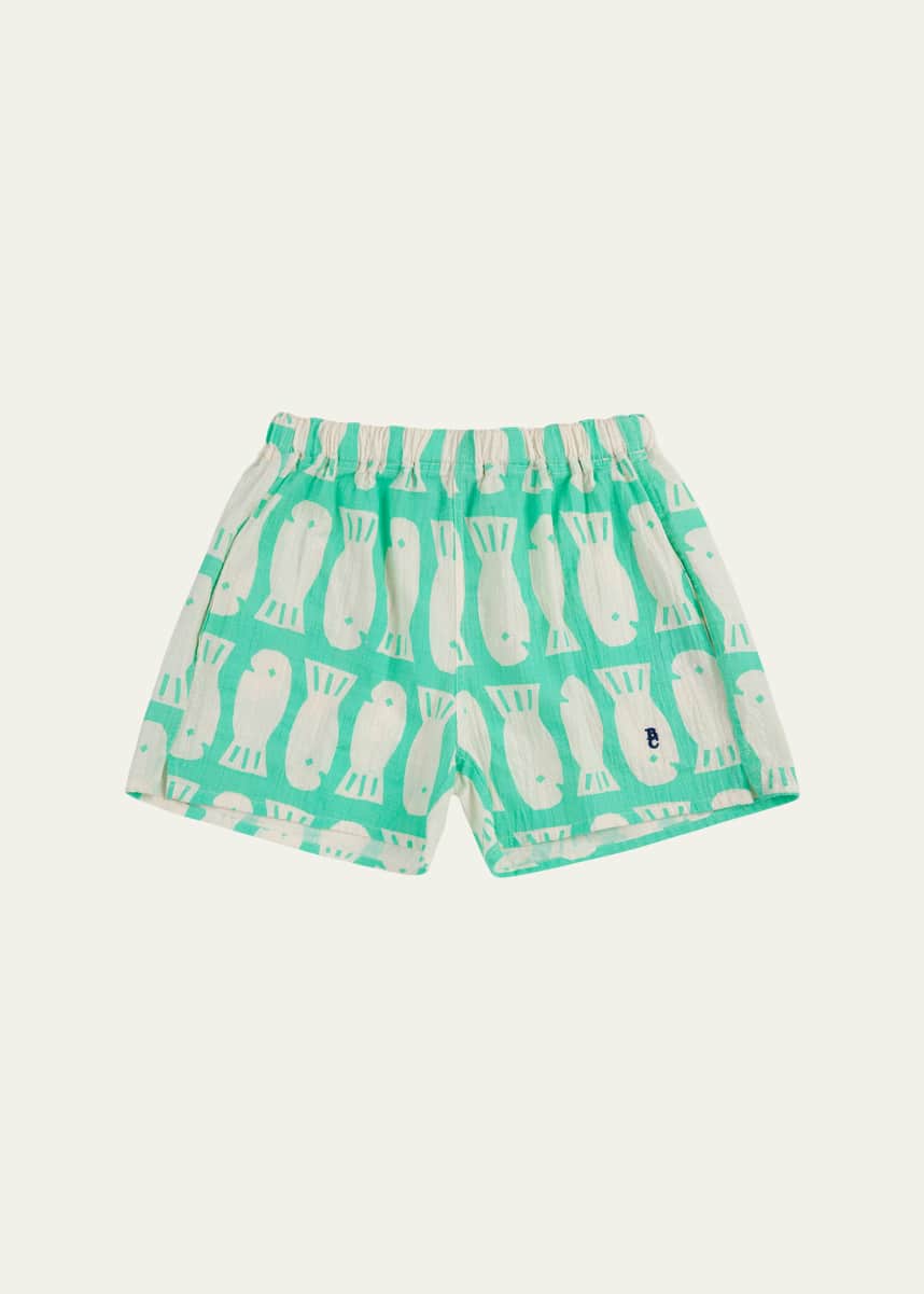 Bobo Choses Boy's Lucky Fish Printed Woven Shorts, Size 2-13