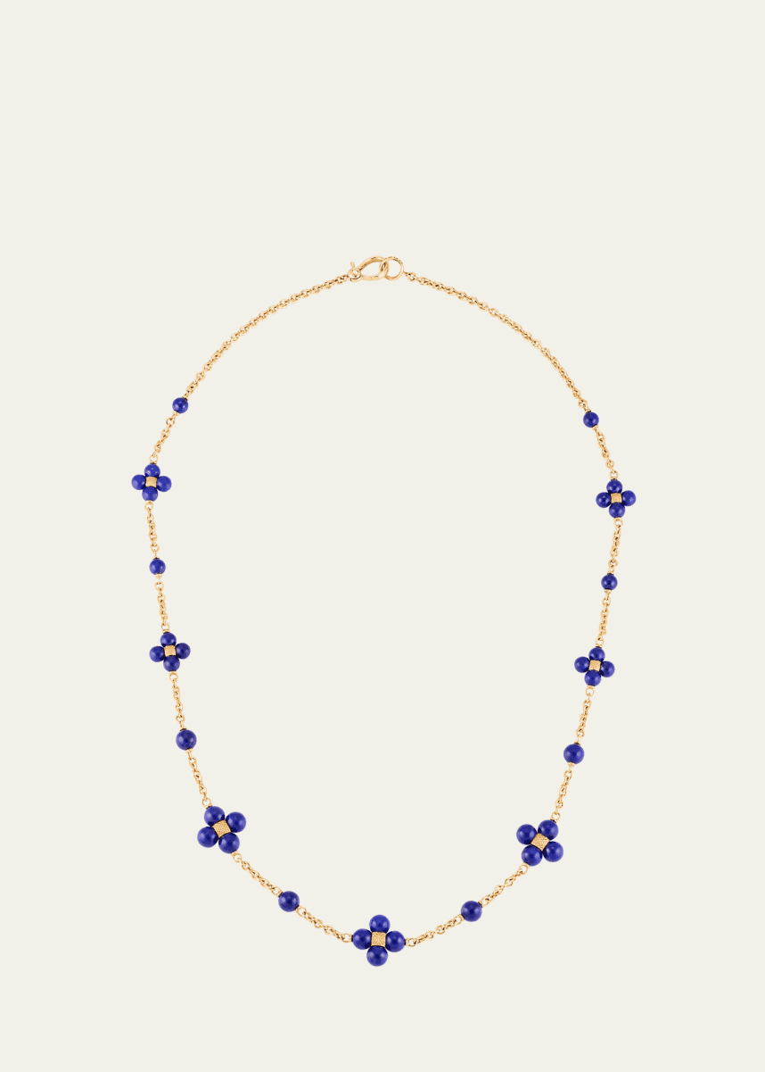 Paul Morelli 18K Yellow Gold Lapis Lazuli Station Necklace
