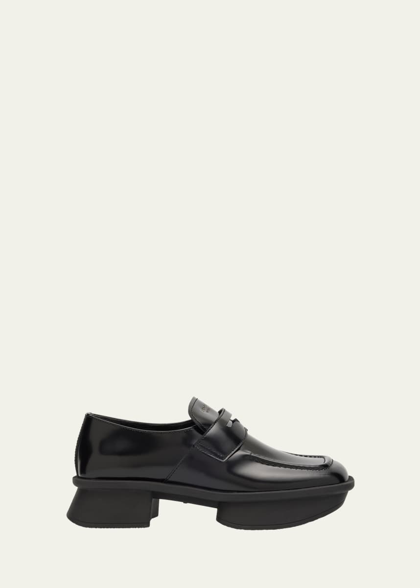 Prada Re-Edition Brushed Leather Penny Loafers