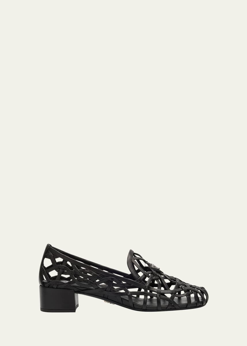 Prada Modellerie Napa Leather Cutout Pumps