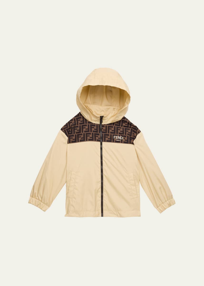 Fendi Boy's Monogram-Print Windbreaker, Size 3-6