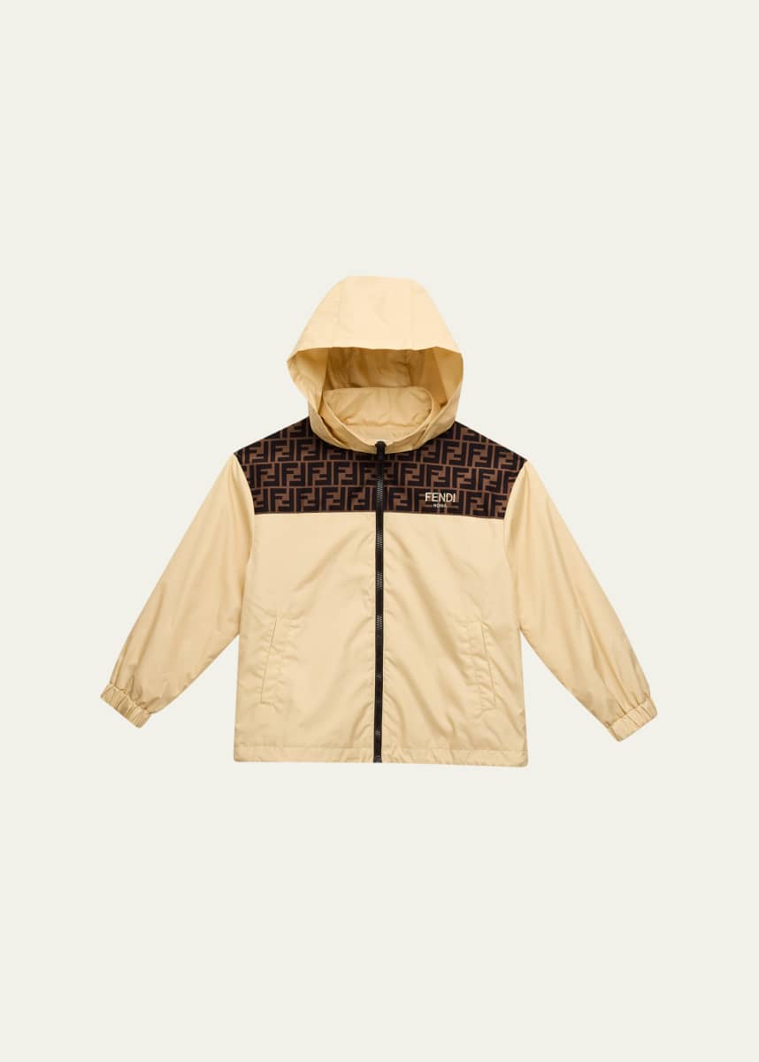 Fendi Boy's FF Monogram Windbreaker, Size 8-12