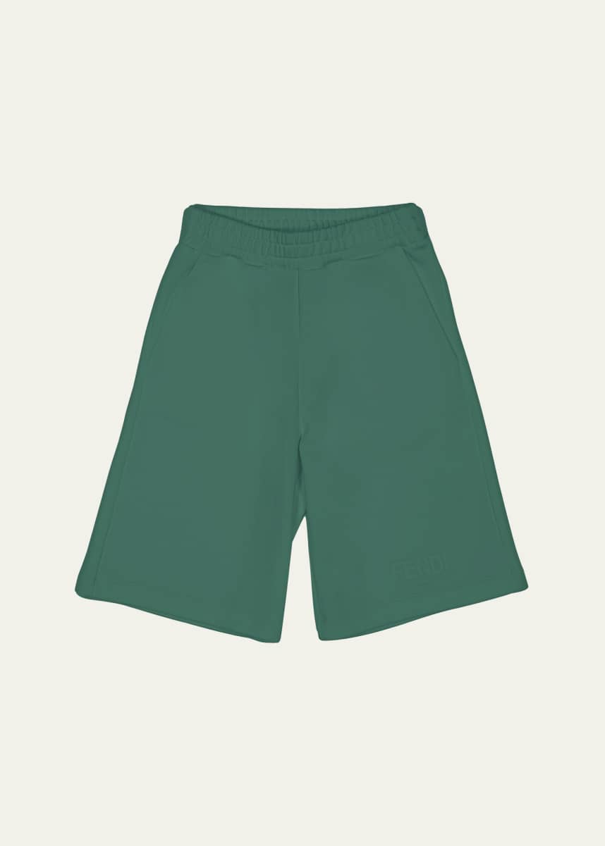 Fendi Boy's Logo-Print Sweat Shorts, Size 5-6