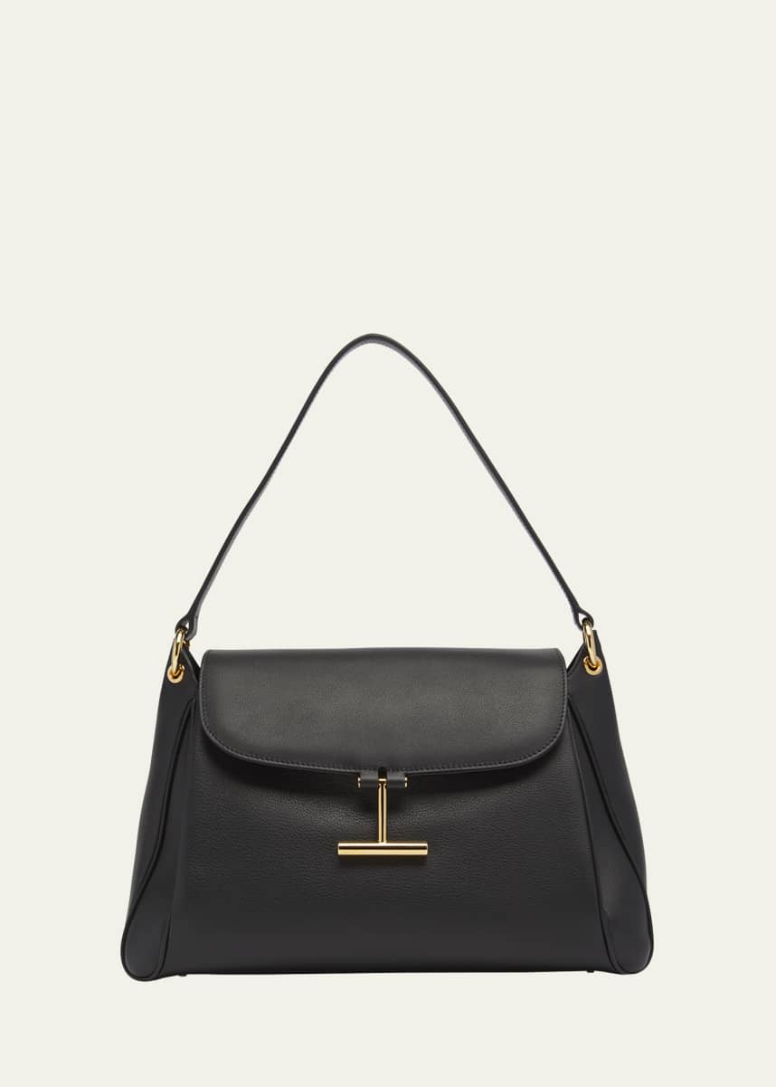TOM FORD Tara Flap Shoulder Bag in Grain Leather