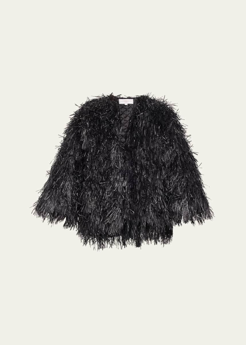Michael Kors Collection Straw Embroidered Chubby Jacket