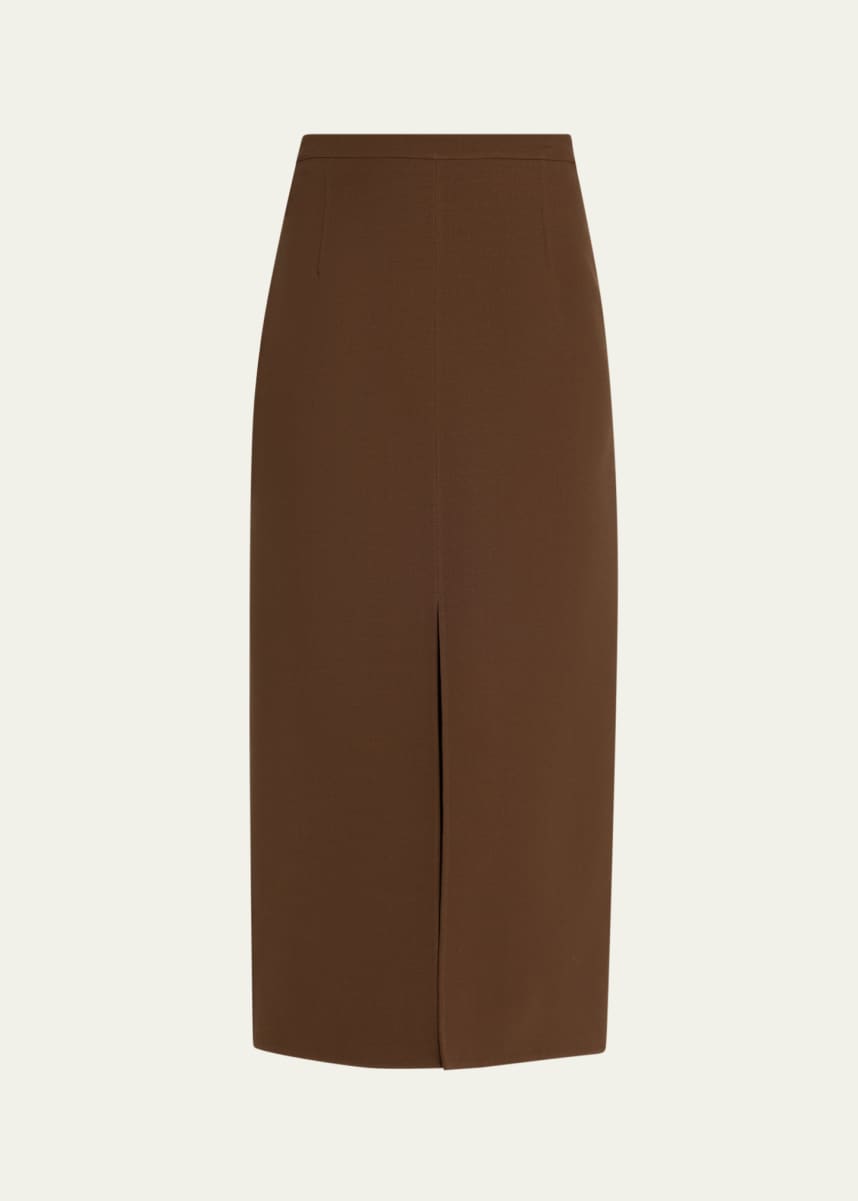 Michael Kors Collection Double Slit Pencil Wool Skirt