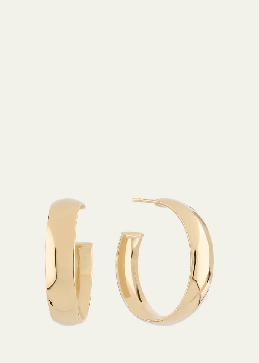 Lana 24mm Curved Hoop Earrings in 14K Yellow Gold