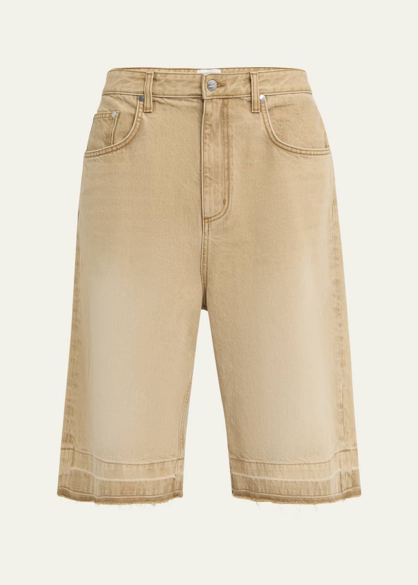 Rhude Men's Wide-Leg Denim Shorts